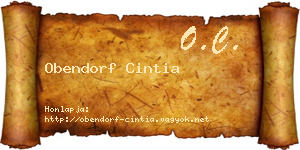 Obendorf Cintia névjegykártya